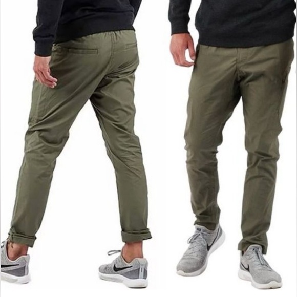 VUORI Men’s Ripstop Pants in Oregano Green Tapered Leg Drawstring Waist Pants - Picture 1 of 11